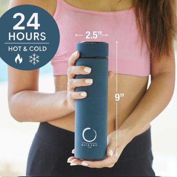 Alternative view of Stainless Steel Thermos with Infuser - Blue - 15 oz