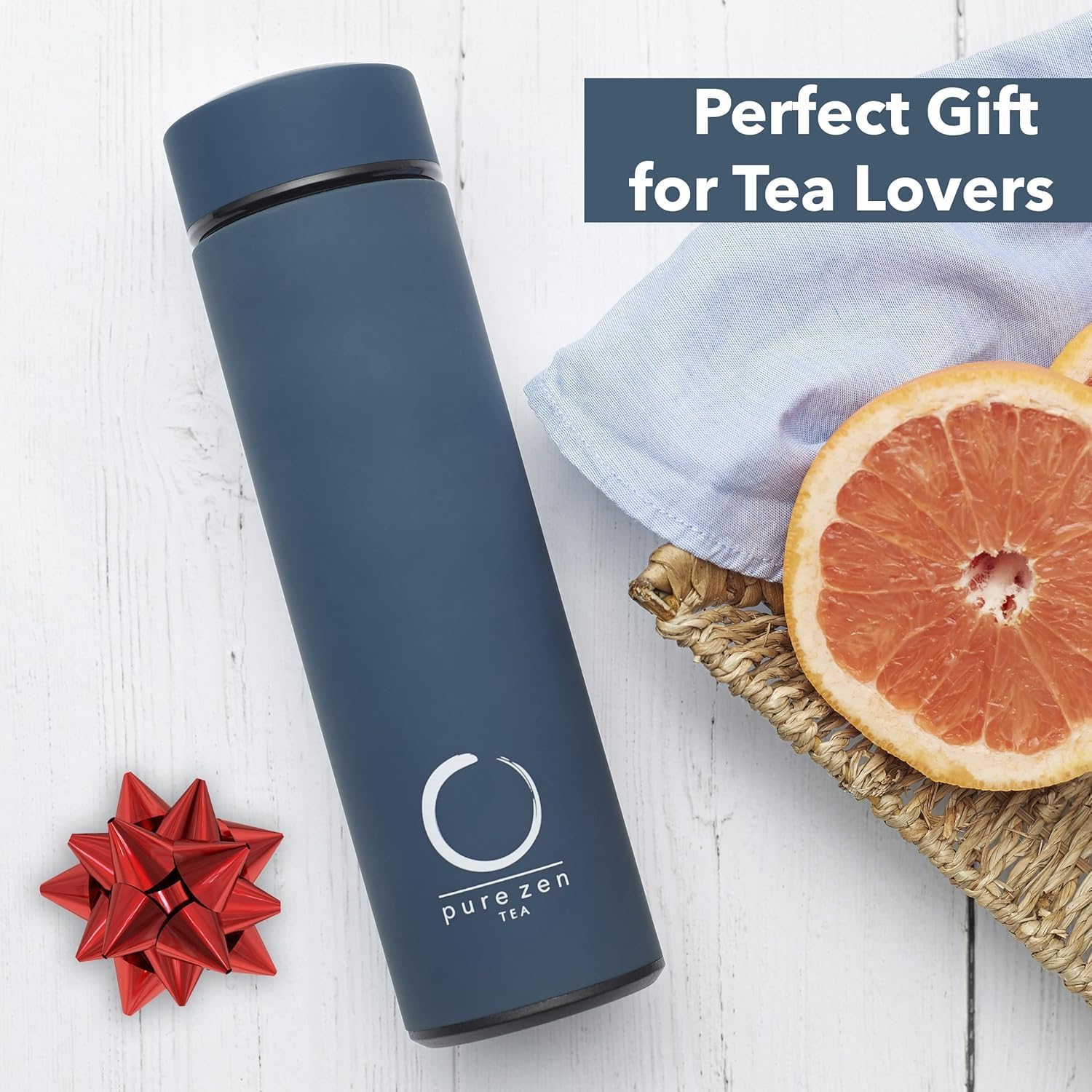 Stainless Steel Thermos with Infuser - Blue - 15 oz - Image 6