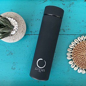 Pure Zen Tea Thermos with Infuser - Stainless Steel Insulated Tea Infuser Tumbler for Loose Leaf Tea, Iced Coffee and Fruit-Infused Water 