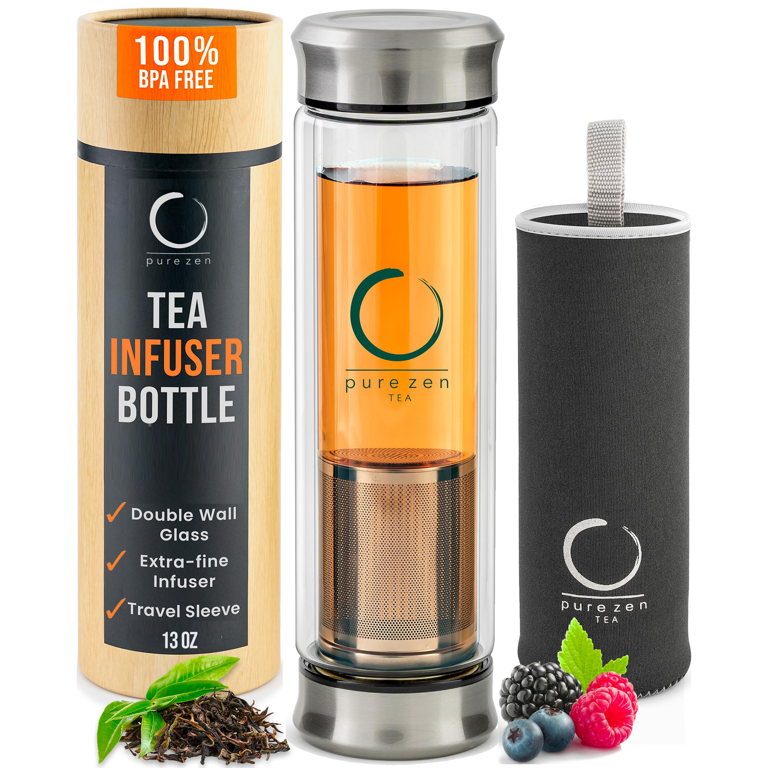 Double Lid Glass Bottle