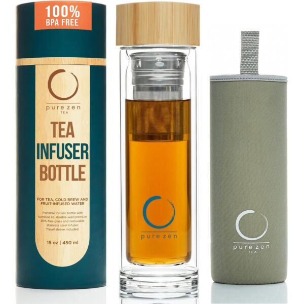 Tea Infuser Bottle with Bamboo Lid
