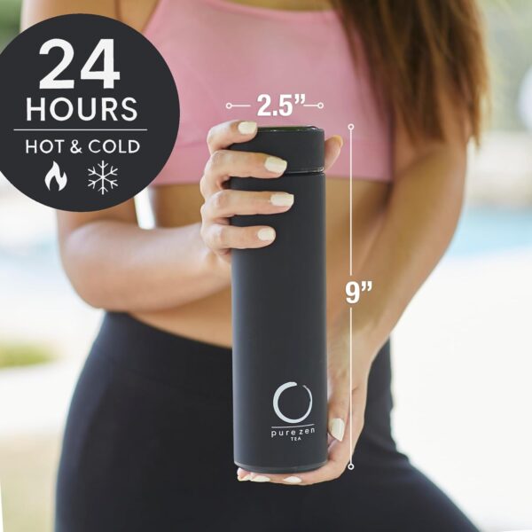 Alternative view of Stainless Steel Thermos with Infuser - Black - 15 oz