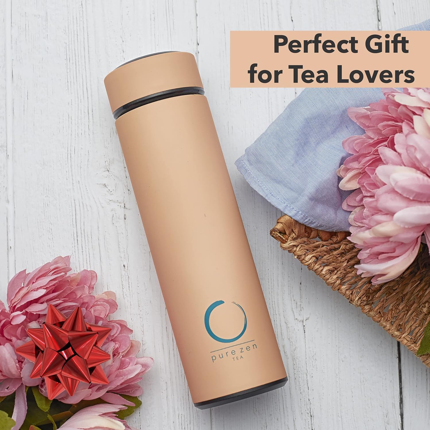 Stainless Steel Thermos with Infuser - Pink - 15 oz - Image 6